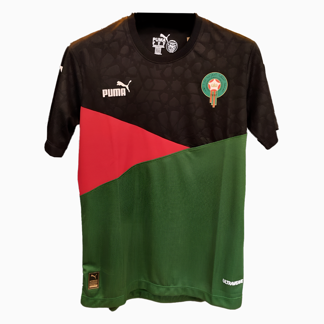 T-shirt Maroc 2024 - Noir/Rouge/Vert